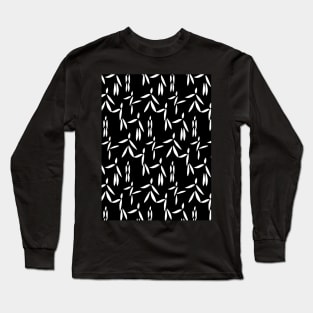 People stick figure pattern in black and white Long Sleeve T-Shirt